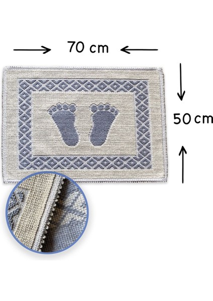 Soffy Krem & Gri 2 Adet 50 x 70 cm Banyo Paspası Doğal Pamuk Ayak Paspası Ayak Havlusu fırsatları