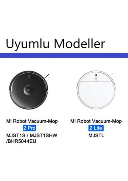 Xiaomi Mop 2 Pro (Model NO.-MJST1SHW Uyumlu) Yedek Fırça Filtre Seti-5 Parça