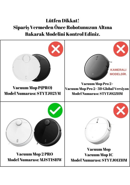 Xiaomi Mop 2 Pro (Model NO.-MJST1SHW Uyumlu) Yedek Fırça Filtre Seti-5 Parça