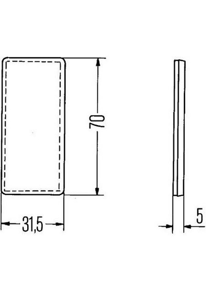 Reflektör Dikdörtgen Sarı (Yapışkanlı) (70*31.5 Mm)