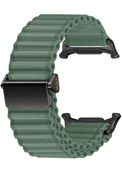 - Samsung Watch Ultra 47mm - Kordon Naylon Kumaş Hasır Örgülü Kordon - KRD-120 - Yeşil - T33794