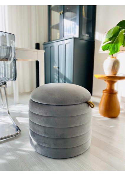 Geniş Oturum Alanlı Handmade Silinebilir Kumaş Sandıklı Silindir Dekoratif Puf Orta Sehpa modelleri