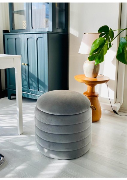 Geniş Oturum Alanlı Handmade Silinebilir Kumaş Sandıklı Silindir Dekoratif Puf Orta Sehpa fırsatları