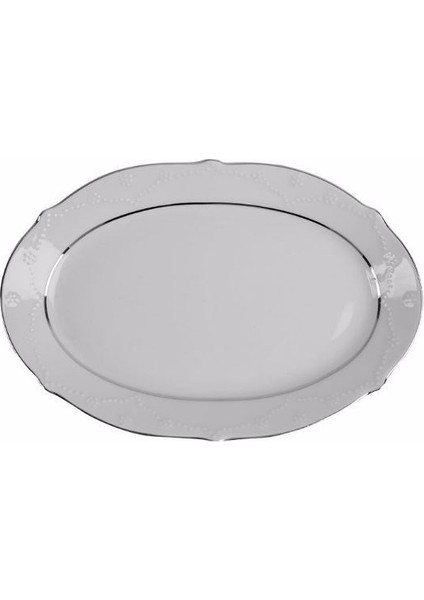 Queen Platin Kayık Tabak 24 Cm Tekli