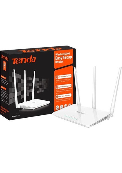 Tenda F3 4 Port 300 Mbps 3 Antenli Access Poınt Router (4886)