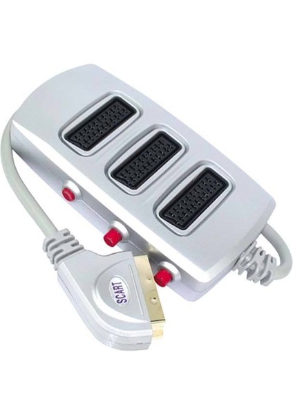 Scart Dağıtıcı 3 Li Silver Butonlu (Elektromer) (4886)