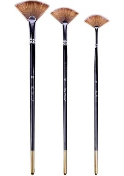 Sırlama Fırçası 3 Lü Set - Yelpaze Ağızlı