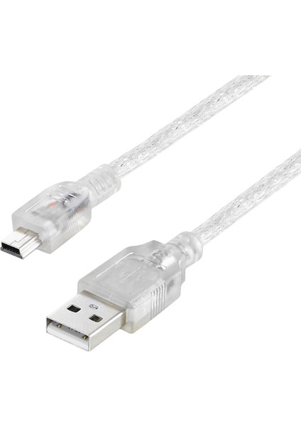 Ipod Şarj Aleti Kablosu USB 5 Pin Geniş 1.5 Metre Şeffaf (Sl-Uk5) (4886)