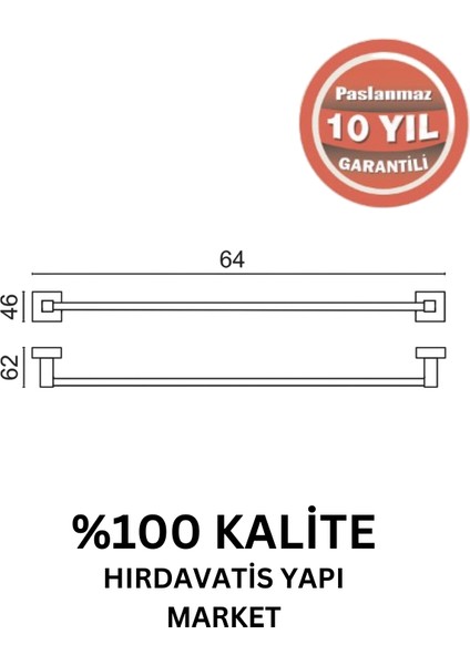 Paslanmaz Pirinç Tamay Uzun Havluluk 60CM Altın Sarı Gold fiyatları