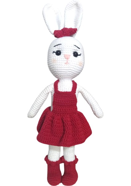 Kırmızı Elbiseli Tavşan Bebek