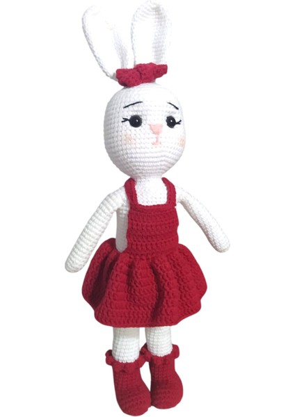Kırmızı Elbiseli Tavşan Bebek