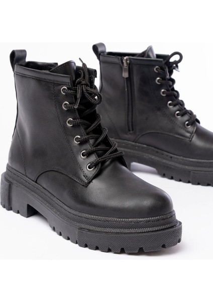 812-296 Siyah Bağcıklı Fermuarlı Günlük Kadın Bot indirimleri