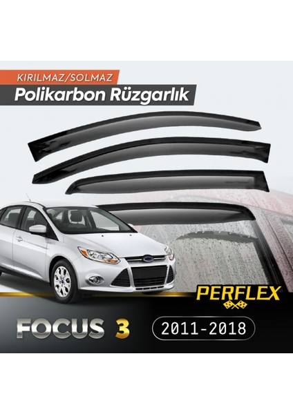 Ford Focus 3 2011-2018 (6 Parça) Cam Rüzgarlığı V2 Mugen