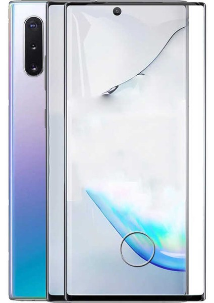 Samsung Galaxy Note 10 - Ekran Koruyucu Kavisli Full Yapışkanlı Cam Ekran Koruyucu - Şeffaf