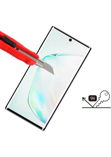 Samsung Galaxy Note 10 - Ekran Koruyucu Kavisli Full Yapışkanlı Cam Ekran Koruyucu - Şeffaf