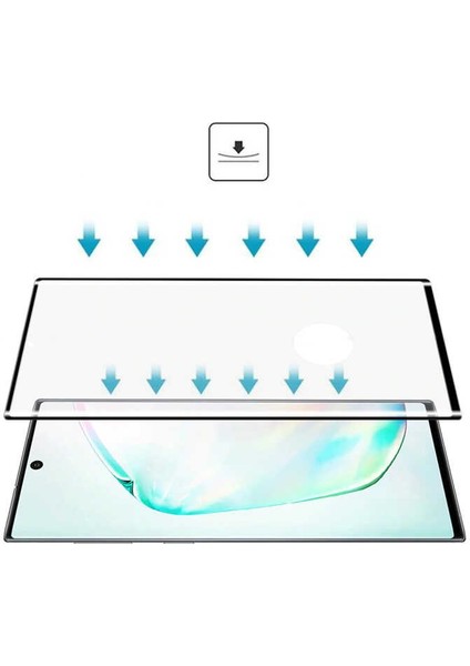 Samsung Galaxy Note 10 - Ekran Koruyucu Kavisli Full Yapışkanlı Cam Ekran Koruyucu - Şeffaf