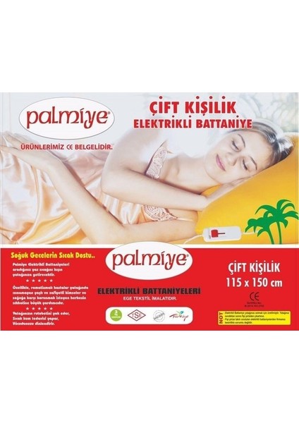 Palmiye Çift Kişilik Elektrikli Battaniye