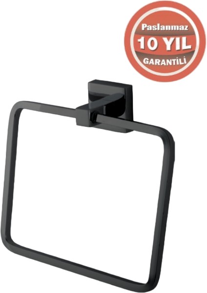 Paslanmaz Pirinç Tamay Kare Havluluk Mat Siyah