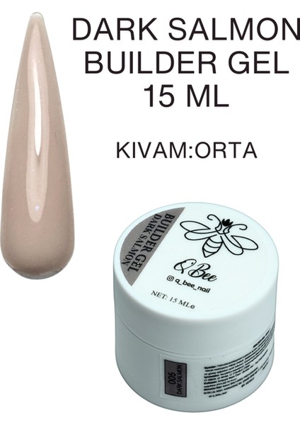 Qbee Professıonal 15ML Protez Tırnak Jeli Builder Gel Dark Salmon