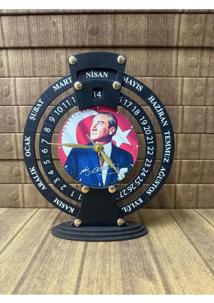Atatürk Resimli Sonsuz Maya Takvimli Saat