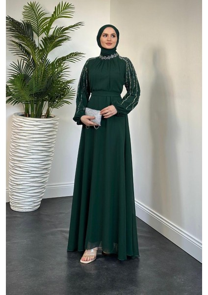 Jayla Kolları Taşlı Abiye Zümrüt fiyatları