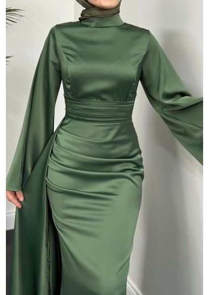 Arabella Pelerinli Saten Balık Abiye Haki fırsatları