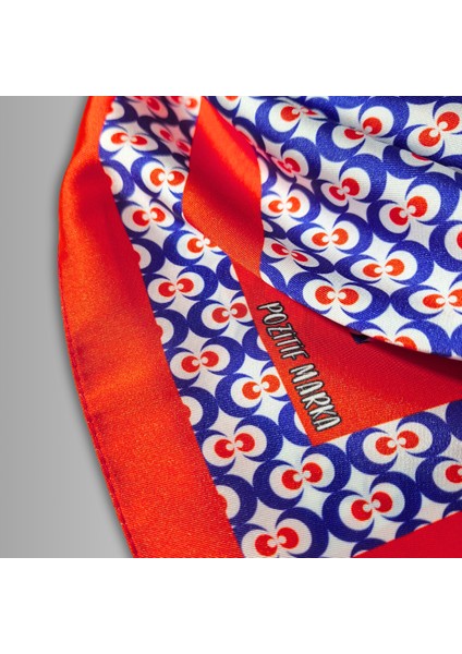 Kırmızı Fular Bandana Ipeksi Twill Saten Çintemani Desenli 58CMX58CM indirimleri