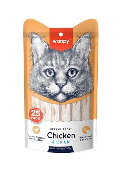Tavuklu ve Yengeçli Sıvı Kedi Ödülü 14 gr 25 Adet