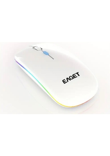 EM09 Mouse Kablosuz Şarj Edilebilir Sensiz ince Şık Tasarım Çift Mod Bluetooth+2.4G Kablosuz Aydınlatmalı Rgb
