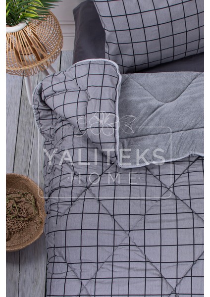 Yalıteks Home Tek Kişilik Welsoft Çift Taraflı Lüks Yorgan ve Yastık Kılıfı -Square indirimleri