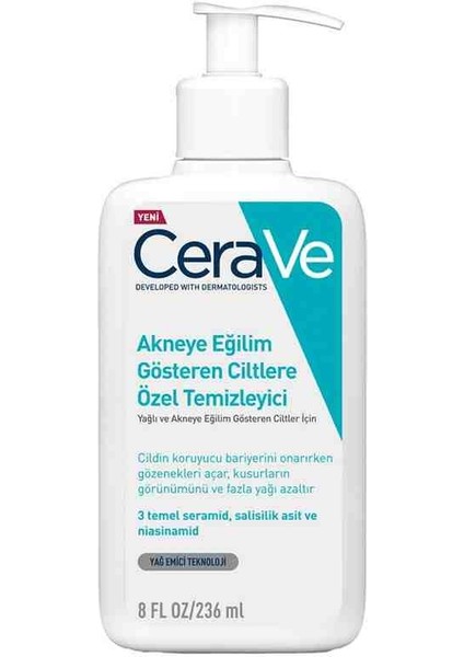 Yağlı ve Akneye Eğilimli Ciltler Için Yüz Temizleme Jeli 236 ml