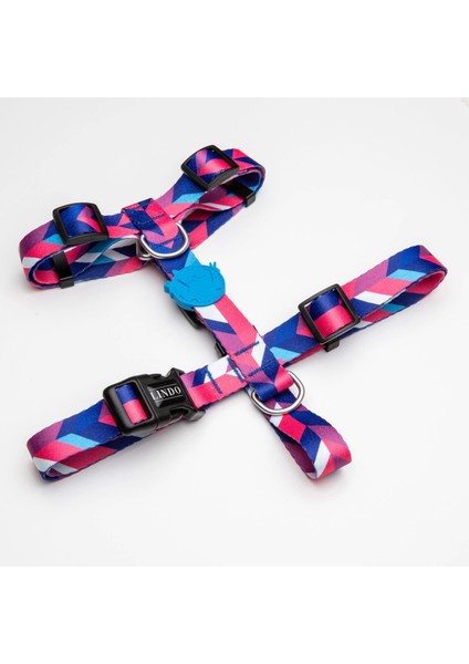 Lindo Dogs Pink Dream H Tipi Köpek Göğüs Tasması Mavi/pembe Beden Small