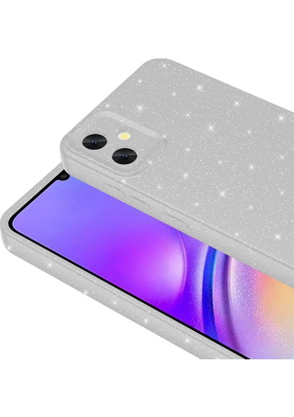 Samsung Galaxy A05 Kılıf Kamera Korumalı Simli Lüks Koton Kapak