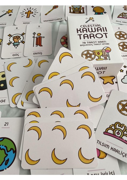 Kawaii Tarot Kartları ve Başlangıç Tarot Kitabı modelleri