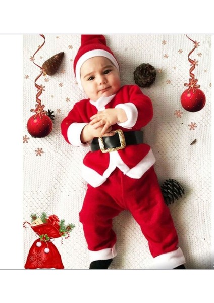 Yılbaşı Noel Baba & Noel Anne Çocuk Kardeş Kombin Kostüm