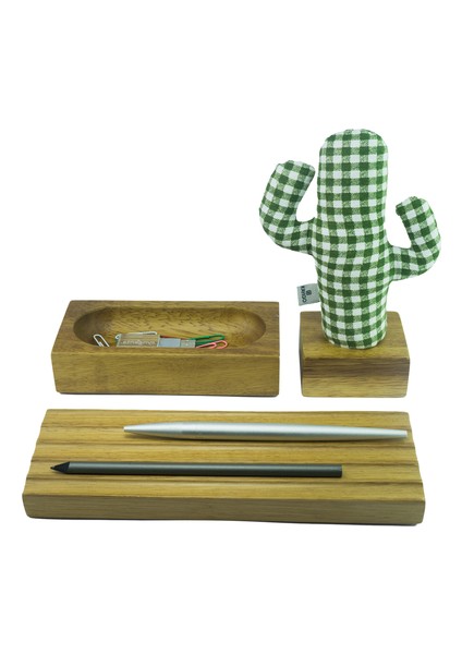 Iroko Kayigo Woody Iroko Ağacı Üçlü Set - Pötikare Kaktüs