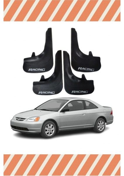 Honda Civic 2001-2007 Racing Yazılı 4'lü Tozluk Çamurluk Paçalık