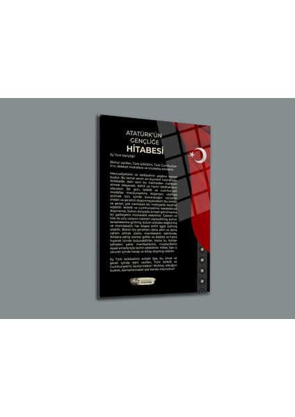 Atatürk 3'lü set cam tablo- atatürk tablosu - ıstiklal marşı tablosu - gençliğe hitabe tablosu