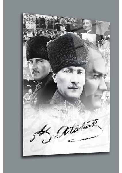 Atatürk Cam Tablo 72-Atatürk Tablosu-Türk Bayrağı Tablosu