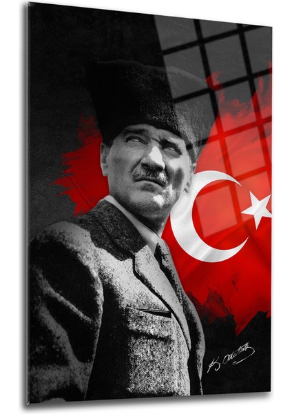 Atatürk Cam Tablo 63-Atatürk Tablosu-Türk Bayrağı Tablosu modelleri