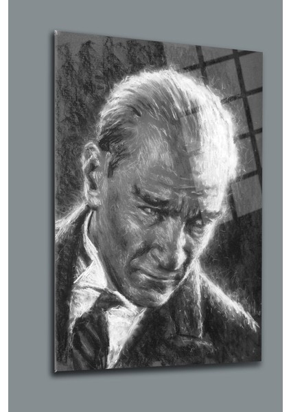 Atatürk Cam Tablo 77-Atatürk Tablosu-Türk Bayrağı Tablosu