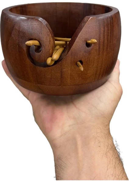 Ahşap Bambu Iplik Kasesi - Örgü Ipi Kasesi fırsatları