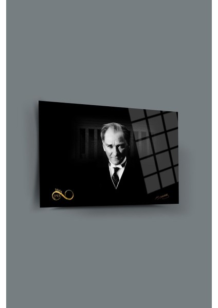 Atatürk Cam Tablo 88-Atatürk Tablosu-Türk Bayrağı Tablosu