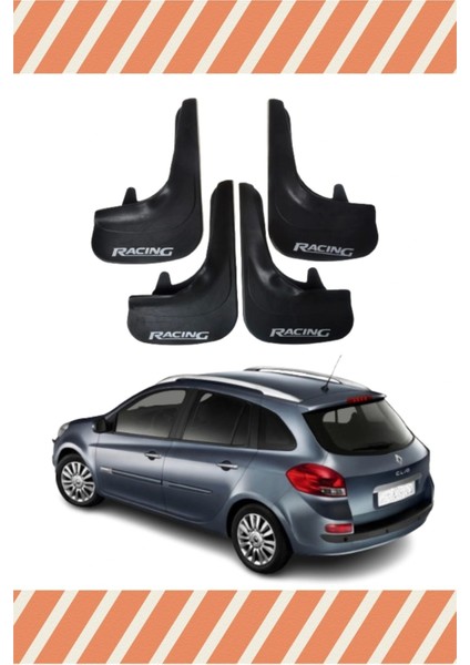 Renault Clio 3 Stw 2006-2012 Racing Yazılı 4'lü Tozluk Çamurluk Paçalık