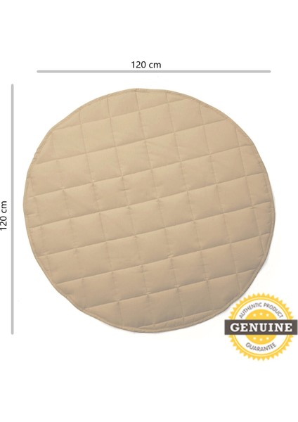 Natural Premium %100 Pamuk Çift Taraflı Kapitone Bebek Oyun Halısı & Oyun Matı 120x120x2 Cm