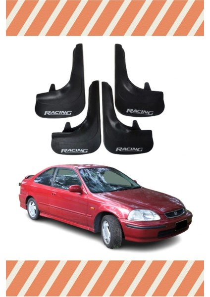 Honda Civic 1995-2001 Racing Yazılı 4'lü Tozluk Çamurluk Paçalık