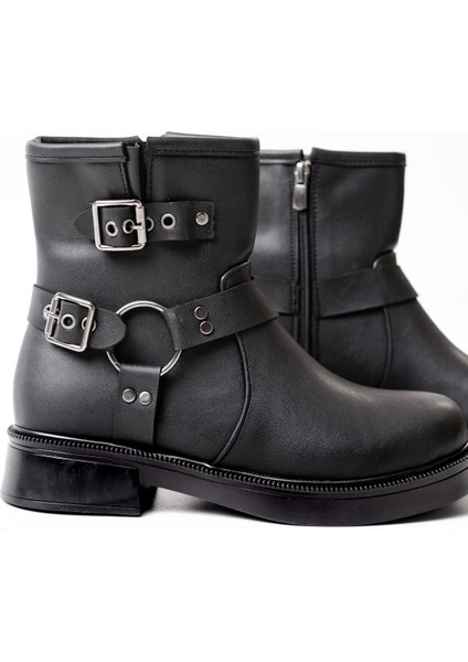 02-2013 Siyah Toka Aksesuarlı Fermuarlı Günlük Kadın Bot fırsatları