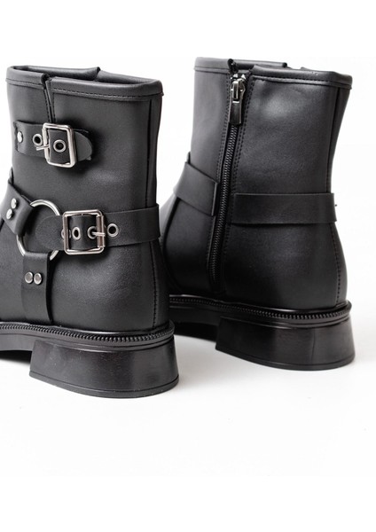 02-2013 Siyah Toka Aksesuarlı Fermuarlı Günlük Kadın Bot indirimleri