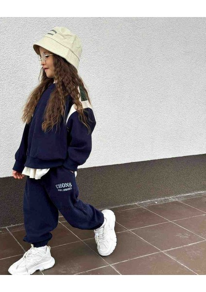 Chons Sloganlı Unisex Lacivert Çocuk Altüst Takım