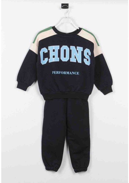Chons Sloganlı Unisex Lacivert Çocuk Altüst Takım